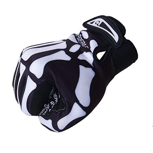 Guantes Ciclismo Invierno Guantes Deportivos Con Dibujo Esqueleto - L De Color Negro y Blanco