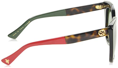 Gucci GG0163S-004 Gafas de sol, Havana/Rojo/Verde, 51 para Mujer