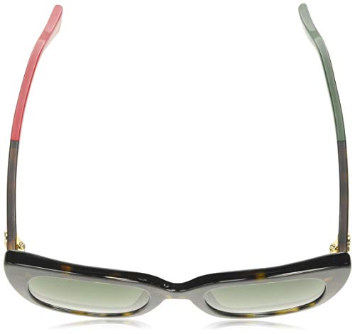 Gucci GG0163S-004 Gafas de sol, Havana/Rojo/Verde, 51 para Mujer