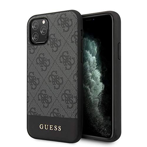 Guess Glitter 4G Stripe Collection - Funda para iPhone 11 Pro MAX, Color Gris