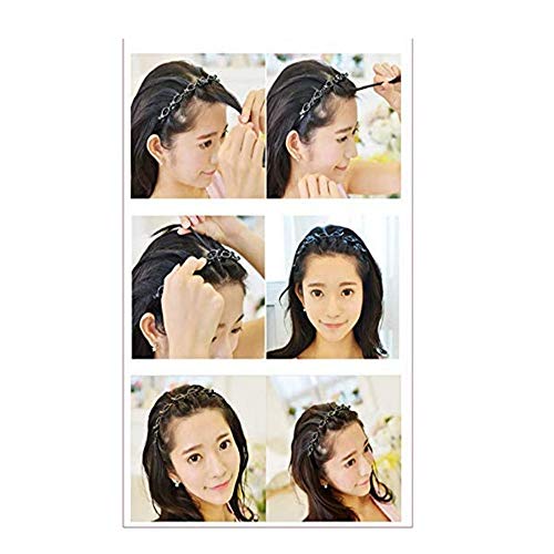 HACLJPP Pasadores Pelo Mujer,Horquillas Pelo Mujer Marrones,Diadema con Banda De Aro para El Cabello para Mujer con Pinza Giratoria para - Diadema marrón de 2 Piezas-2 Piezas