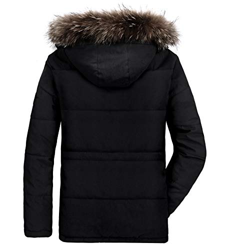 HAINES Chaquetas Parkas Hombre Invierno Abrigo Parka con Capucha Cálido Chaqueta Outdoor BLU 2XL