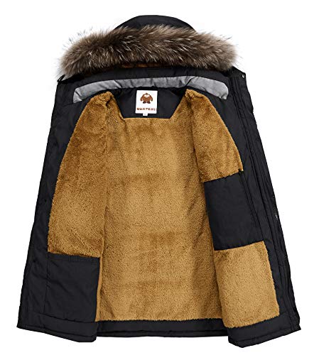 HAINES Chaquetas Parkas Hombre Invierno Abrigo Parka con Capucha Cálido Chaqueta Outdoor BLU 2XL