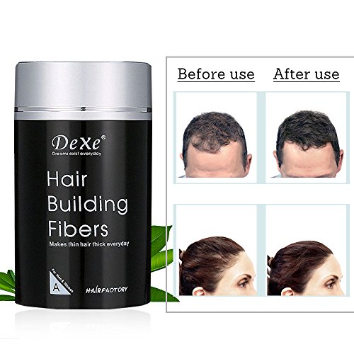 Hair Building Fibers,Fibre Construcción de pelo Fibras de Cabello Naturales,Cabello fino y Escaso para Hombres y Mujeres-Efecto Inmediato (Negro)