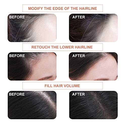 Hairline Powder, Rayita en Polvo, Sombra pelo Hair Line, Corrector profesional de la raíz del cabello para maquillaje para hombres y mujeres, Impermeable, Marrón claro/Marrón oscuro