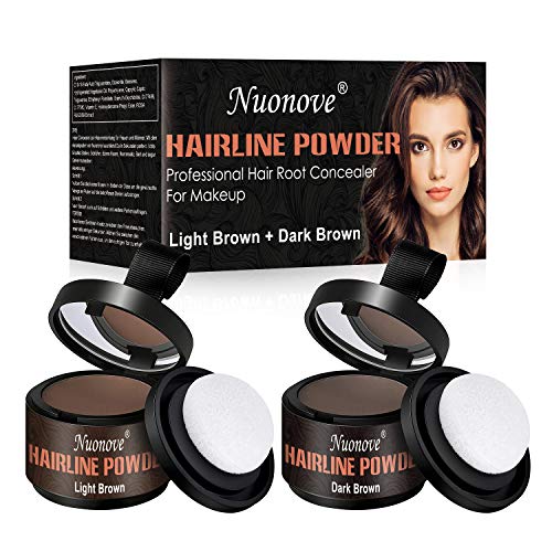 Hairline Powder, Rayita en Polvo, Sombra pelo Hair Line, Corrector profesional de la raíz del cabello para maquillaje para hombres y mujeres, Impermeable, Marrón claro/Marrón oscuro