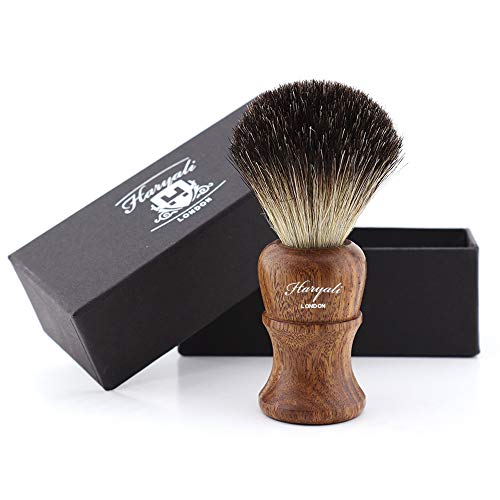 Haryali London NUEVO - 100% BROCHA DE AFEITAR DE PELO DE TEJÓN PURO - Rosa Madera Cepillo De Madera