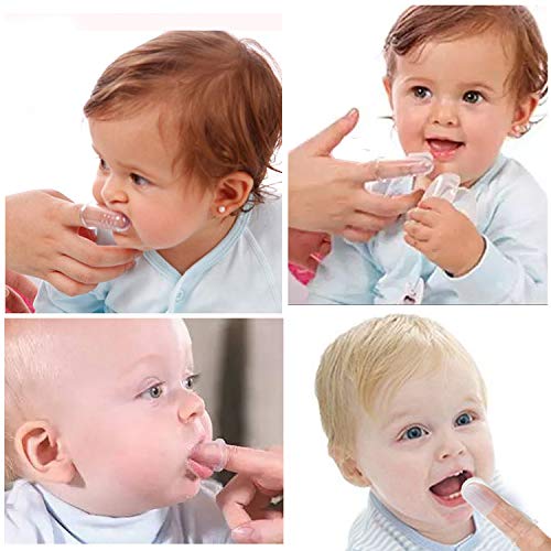 HBselect 6 Piezas Multicolor Cepillo Dientes Bebe Silicona Con Caja Cepillo Dedo Bebe Para 0-24 Meses