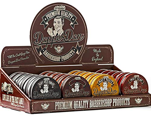 Heavy Hold Pomade By Dapper Dan Mens Hair Styling Product. A Strong Hold, High Shine, Water-Based Pomade Hair Product For Men. A Styling Mens Hair Product Developed By Professionals.