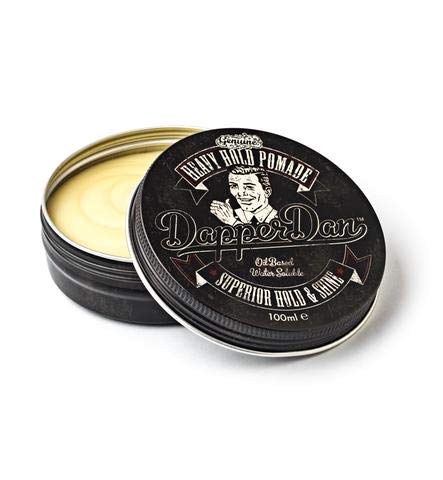 Heavy Hold Pomade By Dapper Dan Mens Hair Styling Product. A Strong Hold, High Shine, Water-Based Pomade Hair Product For Men. A Styling Mens Hair Product Developed By Professionals.