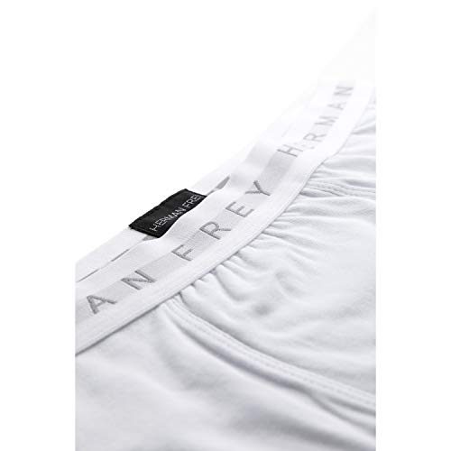 HERMAN FREY Calzoncillos de diseño para Hombre Pack, Feel Frey, Boxer de algodón elásticos, Paquete de 3, Blanco, M