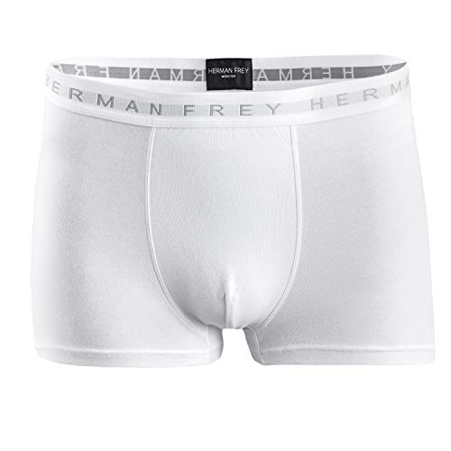 HERMAN FREY Calzoncillos de diseño para Hombre Pack, Feel Frey, Boxer de algodón elásticos, Paquete de 3, Blanco, M