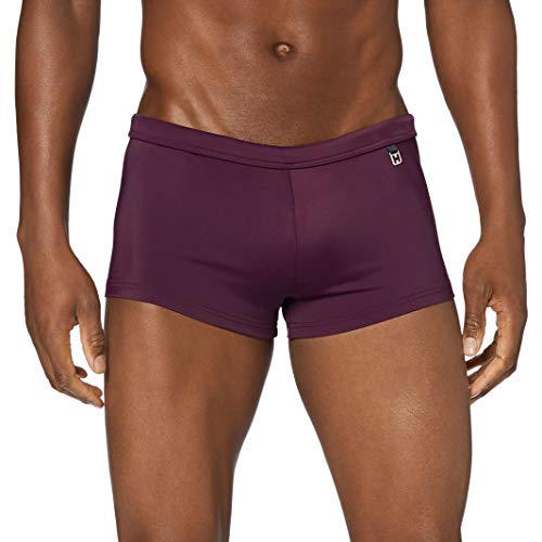 HOM - Hombre - Swim Shorts 'Sea Life' - Ropa de baño en Atractivos Colores de Temporada - Bordeaux - M