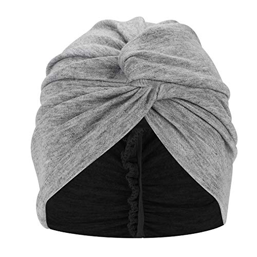 IBLUELOVER - Gorro para mujer, turbante musulmán, banda elástica, transpirable, de algodón, bandana, para peinado a la moda, indio contra la caída del cabello