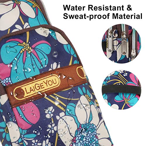 Idefair Bolso bandolera floral para niñas y niñas Bolso bandolera para teléfono móvil Bolso de algodón para teléfono móvil para llevar tarjeta Bolso para teléfono móvil Monedero (Azul)