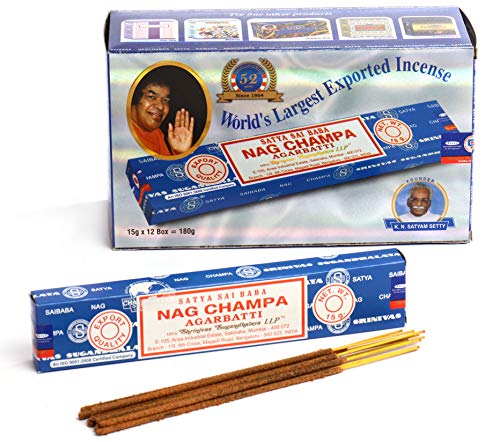 Incienso Nag Champa, 15 g, Satya, Lote de 12 recipientes