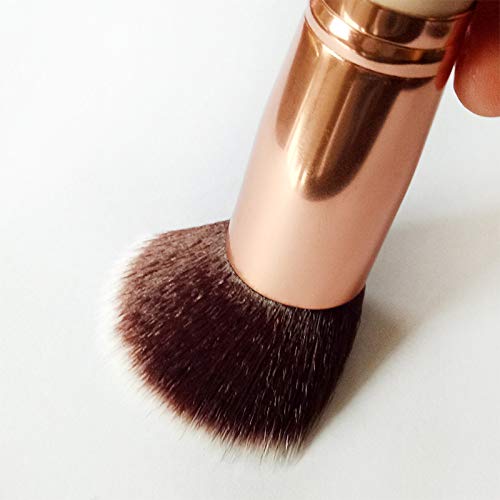 Inconpro Cepillo de Maquillaje Portátil Profesional Brocha para Base Maquillaje Parte Superior Plana, Pincel de Alta definición Kabuki, Base líquida, Crema y Mineral