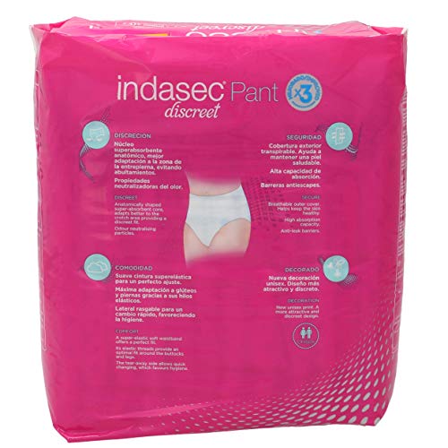 INDASEC Discreet pants de incontinencia plus talla M paquete 12 uds