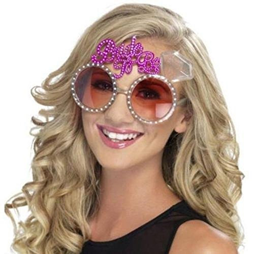 InnoBase "Novia a ser para los Partidos de gallina Favors Accesorios Funny Novia de ser Blanco Nupcial Velo de Boda con Peine y Gafas de Sol con inscripción 2pcs