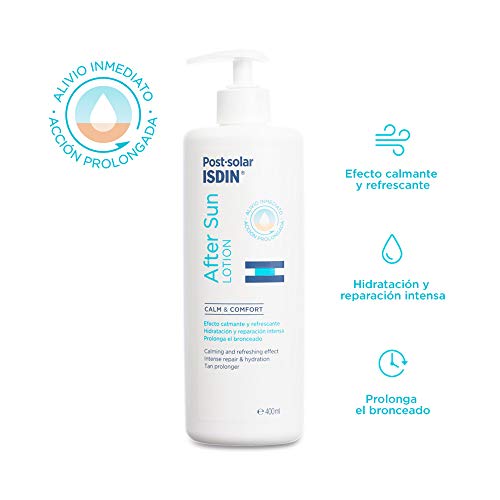 ISDIN After Sun Lotion, Efecto calmante y refrescante, hidratación y reparación intensa - 400 ml