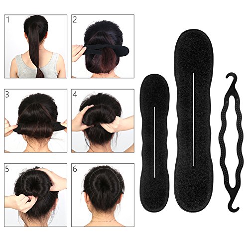 ivencase 28pcs Accesorios de Peinado, Herramientas Accesorios Hacedor Braid Cabello Trenzado Peinado Clip Herramientas para Diseño de Espuma para Niñas Mujeres con pelo DIY