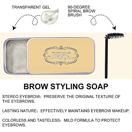 Jabón para Cejas, Soap Brows, Eyebrow Soap Kit, Gel para Jabones de Cejas en 3D Crema, Wild Eyebrow Shape Soap, Jabón para dar Forma a Las Cejas, Impermeable de Larga Duración con Cepillo