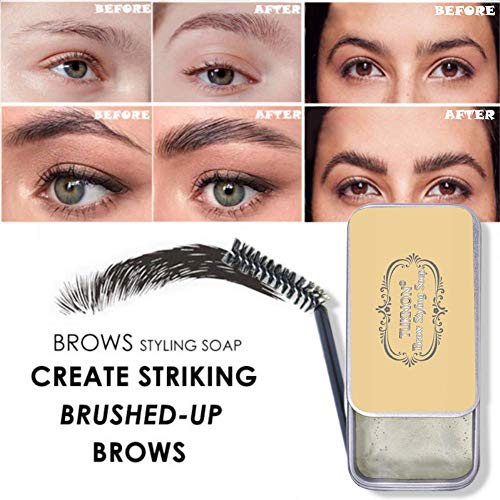 Jabón para Cejas, Soap Brows, Eyebrow Soap Kit, Gel para Jabones de Cejas en 3D Crema, Wild Eyebrow Shape Soap, Jabón para dar Forma a Las Cejas, Impermeable de Larga Duración con Cepillo