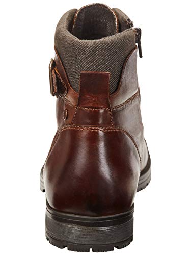 JACK & JONES JFWALBANY Leather STS, Biker Boots para Hombre, Marrón(Brown Stone Brown Stone), 40 EU