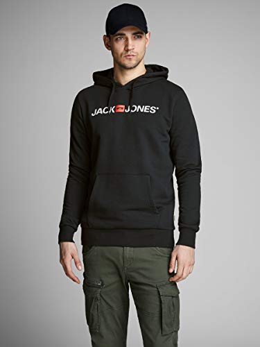 Jack & Jones Jjecorp Logo Sweat Hood Noos Capucha, Negro (Black Detail:Reg Fit), XX-Large para Hombre