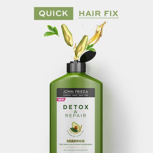 John Frieda Champú Reparador Detox 250ml | Pelo Seco y Dañado | Hidratante | Solido | Nutritivo