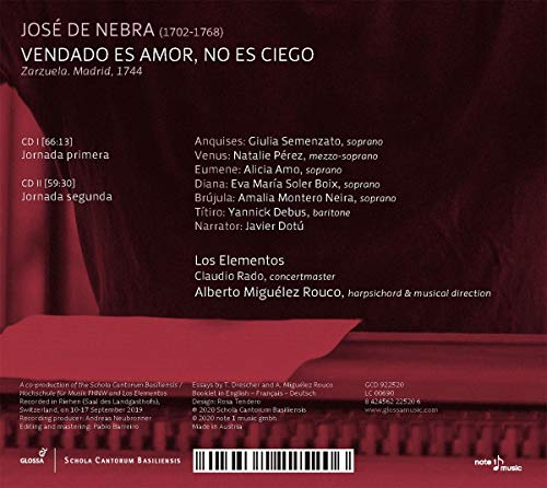 Jose De Nebra: Vendado Es Amor, No Es Ciego