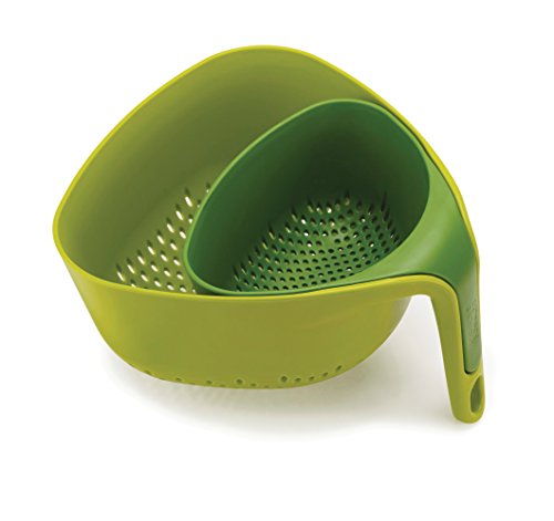 Joseph Joseph Nest Colador Doble Cesta, Verde, 21 x 21 x 11.5 cm, 2 Unidades