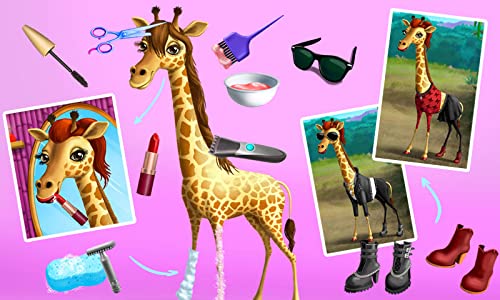 Jungle Animal Hair Salon - Juego de corte y peinado y moda para niños