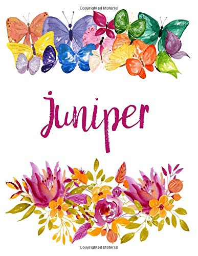 Juniper: Flower Notebook Writing Journal for Girls,Personalized With Name,  Personalized Writing Journal,Notebook for Women and Girls, Personalized Notebook/Journal Gift