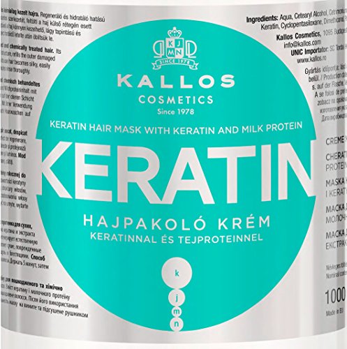 Kallos KJMN Keratin - mascarillas para el cabello (Mujeres, Cabello dañado, Cabello seco, Reparación)