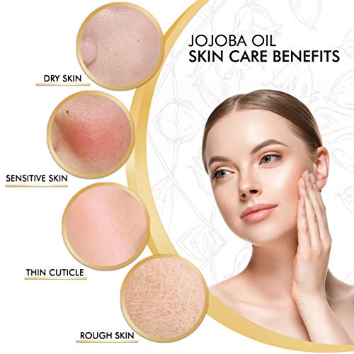 Kanzy Aceite de Jojoba Bio 100% Puro 120ml Orgánico Prensado en Frio Vegano Natural Hidratante para Cabello, Cara, Cuticulas, Cuerpo y Uñas Jojoba Oil Sin Hexano