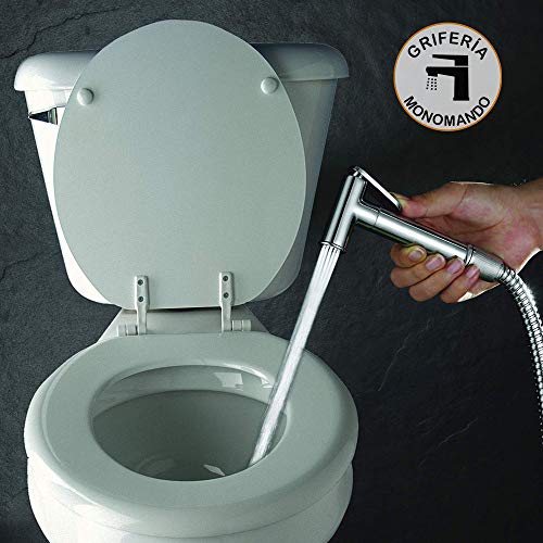 Kibath 1151414 higiene íntima para sustitución del Bidet. Monomando fría y Agua Caliente. Grifo para el WC con Ducha de Mano