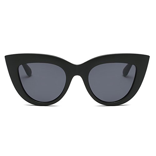 kimorn Gafas De Sol Para Mujer Bisagras De Metal Ojos De Gato Marco De Plástico K0568 (Mate&Negro)