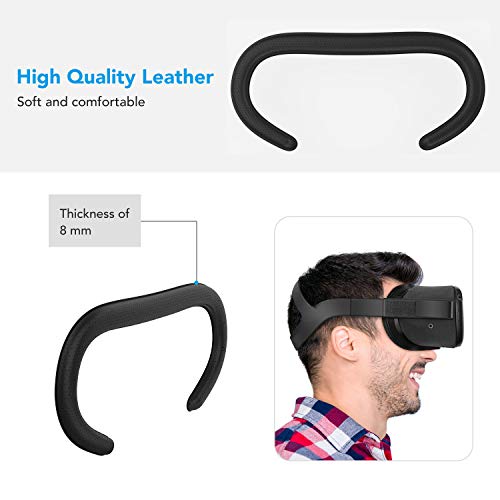 KIWI design Oculus Quest Cover Accessori 5 en 1, Soporte de Interfaz Facial Antifugas, Face Cover de PU, Cubierta de Lente a Prueba de Polvo, Almohadilla Nasal Antifugas para Oculus Quest