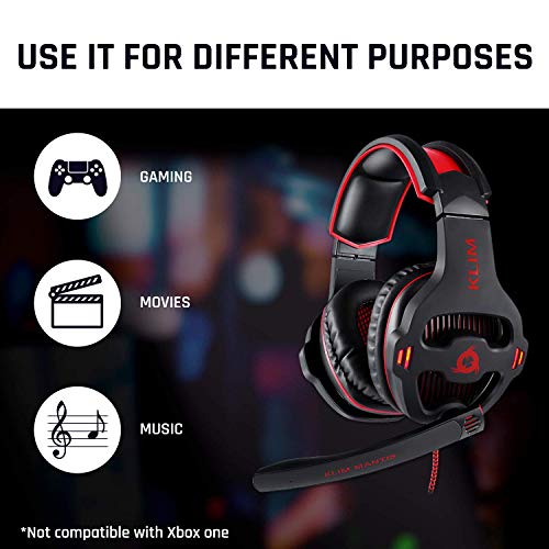 KLIM™ Mantis - Cascos Gaming con micrófono - Auriculares USB para PC, PS4, Nintendo Switch, Mac + Sonido Envolvente 7.1 con cancelación de Ruido pasiva + NUEVOS 2020