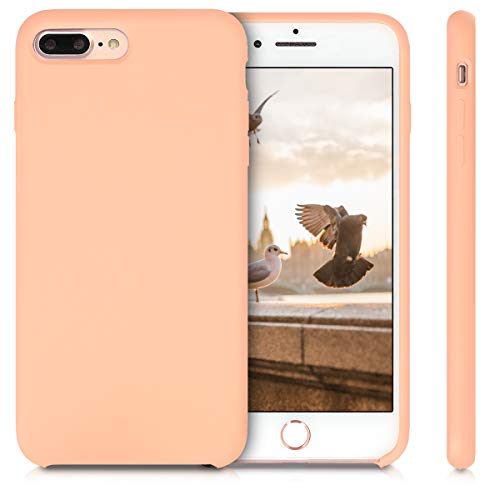 kwmobile Funda Compatible con Apple iPhone 7 Plus / 8 Plus - Carcasa de TPU para móvil - Cover Trasero en melocotón Claro