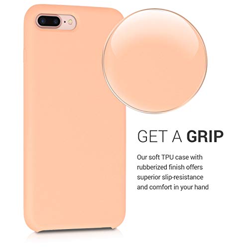 kwmobile Funda Compatible con Apple iPhone 7 Plus / 8 Plus - Carcasa de TPU para móvil - Cover Trasero en melocotón Claro