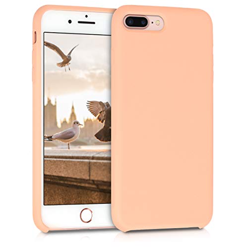 kwmobile Funda Compatible con Apple iPhone 7 Plus / 8 Plus - Carcasa de TPU para móvil - Cover Trasero en melocotón Claro