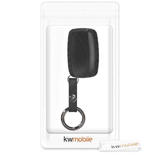 kwmobile Funda Compatible con Land Rover Jaguar Llave de Coche con Control Remoto de 5 Botones - Carcasa Protectora Suave de Silicona - Carbono