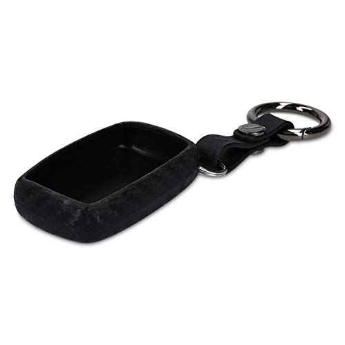 kwmobile Funda Compatible con Land Rover Jaguar Llave de Coche con Control Remoto de 5 Botones - Carcasa Protectora Suave de Silicona - Carbono