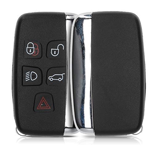 kwmobile Funda Llave Coche Compatible con Land Rover Jaguar Llave de Coche con Control Remoto de 5 Botones - Repuesto plástico Duro para Mando de Auto - Negro