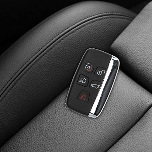 kwmobile Funda Llave Coche Compatible con Land Rover Jaguar Llave de Coche con Control Remoto de 5 Botones - Repuesto plástico Duro para Mando de Auto - Negro