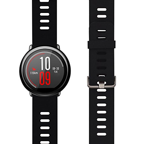 kwmobile Pulsera Compatible con Xiaomi Huami Amazfit - Brazalete de Silicona en Negro sin Fitness Tracker