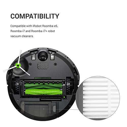 kwmobile Set de 3 filtros de Repuesto compatibles con Roomba - e5 / i7 / i7+ - Accesorios y recambios de filtros para Robot Aspirador