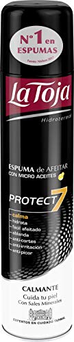 La Toja - Espuma Afeitado Protect 7 - Enriquecida con Micro Aceites y Sales Minerales - 4 unidades de 300ml